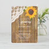 Sunflower Lace Wood Floral Weddenschap Kaart (Staand voorkant)