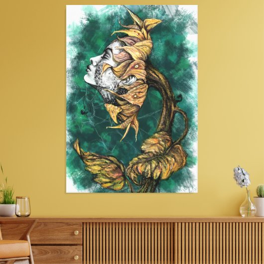 Sunflower Lady Surrealisme Canvas - schilderen (Insitu (Woonkamer))