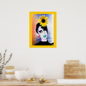 Sunflower Ladybug Watercolor Art  Poster (Keuken)