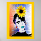 Sunflower Ladybug Watercolor Art  Poster (Voorkant)