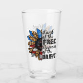 Sunflower Land of the Free Because of the Brave Glas (Achterkant)