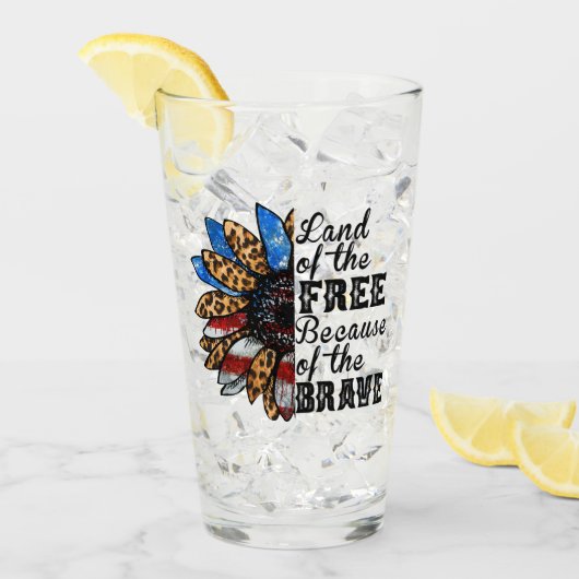 Sunflower Land of the Free Because of the Brave Glas (Voorkant ijs)