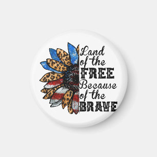 Sunflower Land of the Free Because of the Brave Magneet