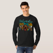 Sunflower Leopard Labrador mam Westerne Labrador d T-shirt (Voorkant volledig)