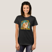 Sunflower Leopard Pomeranian Ma Rainbow Gemstone T-shirt (Voorkant volledig)
