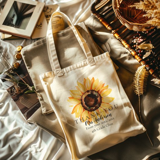 SUNFLOWER-leraar Dank u Canvas tas met cadeaus