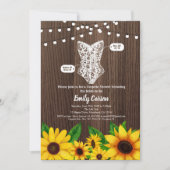 Sunflower lingerie-doucheuitnodiging bijtend hout kaart (Voorkant)