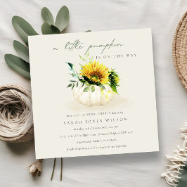 Sunflower Little Floral Pumpkin Baby shower Invite Bedankkaart