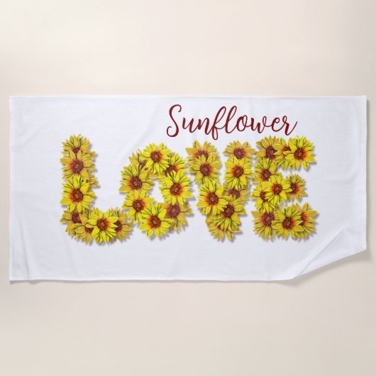 Sunflower Love Beach Towel Strandlaken (Voorkant)
