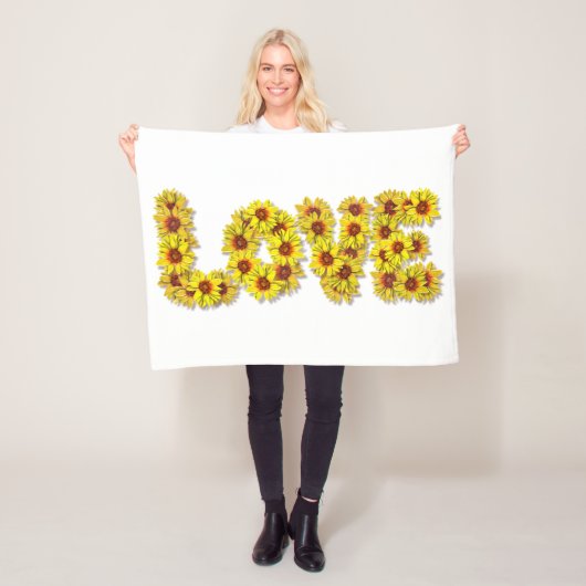 Sunflower Love Fleece Blanket Deken (In situ)