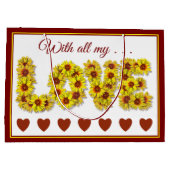 Sunflower Love Gift Bag Groot Cadeauzakje (Achterkant)