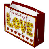 Sunflower Love Gift Bag Groot Cadeauzakje (Achterkant Gekanteld)