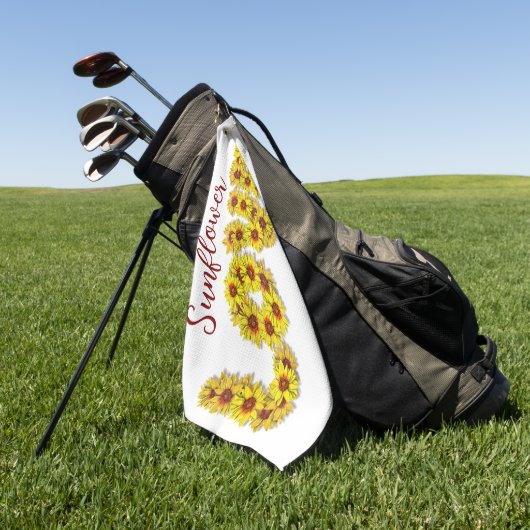 Sunflower Love Golf Towel Golfhanddoek (Groen)