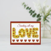 Sunflower Love Postcard Briefkaart (Staand voorkant)