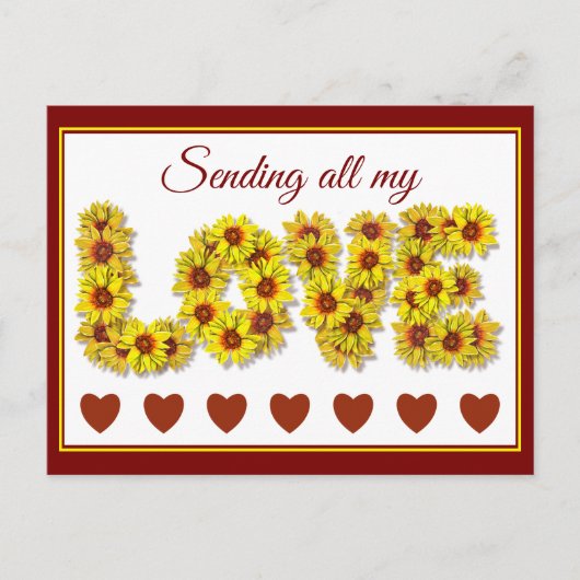 Sunflower Love Postcard Briefkaart (Voorkant)