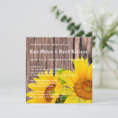 Sunflower Love Rustic Country Weddenschap Kaart (Staand voorkant)