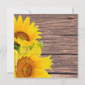 Sunflower Love Rustic Country Weddenschap Kaart (Achterkant)