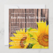 Sunflower Love Rustic Country Weddenschap Kaart (Voorkant)