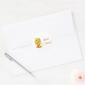 Sunflower Love Wedding Ronde Sticker (Envelop)