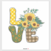 Sunflower Love Word Sticker (Vel)