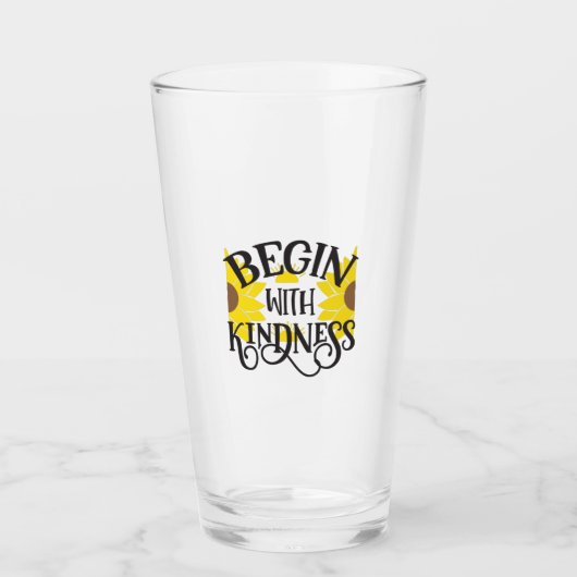 Sunflower Lover | Begin With Kindness Glas (Voorkant)