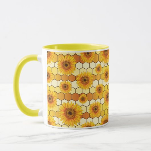 Sunflower Lovers and bees, Bright Kitchen Decor Mok (Links)