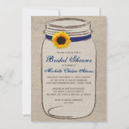 Sunflower Mason Jar Bridal Showuitnodiging Kaart