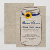 Sunflower Mason Jar Bridal Showuitnodiging Kaart (Voorkant / Achterkant)