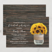 Sunflower Mason Jar Elegant Vrijgezellenfeest Kaart (Voorkant / Achterkant)