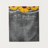 Sunflower Mason Jar Photo Booth Backdrop Wandkleed (Voorkant)