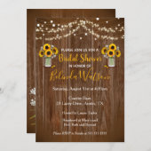 Sunflower Mason Jar Rustic Vrijgezellenfeest Weddi Kaart (Voorkant / Achterkant)