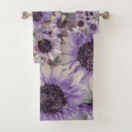 Sunflower Mauve Patterned Bad Handdoek