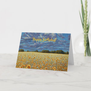 Sunflower Meadow Art Verjaardag Kaart