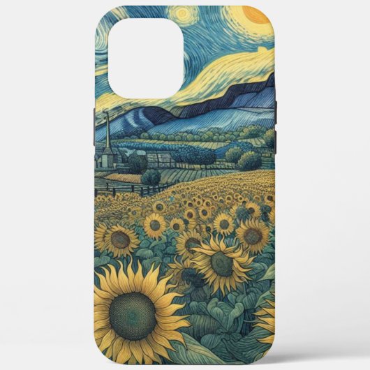 Sunflower Meadow in the Starry Night Case-Mate iPhone Case (Achterkant)