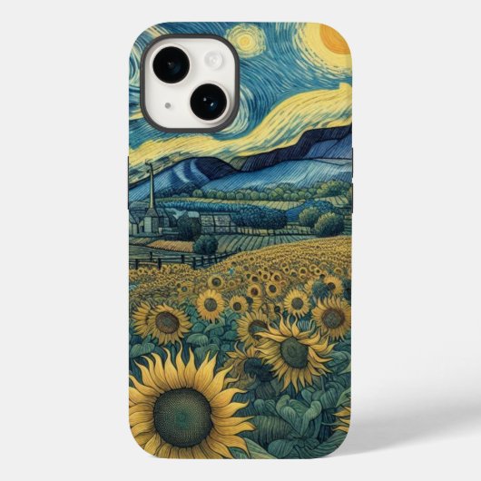 Sunflower Meadow in the Starry Night Case-Mate iPhone Case (Achterkant)