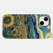 Sunflower Meadow in the Starry Night Case-Mate iPhone Case (Achterkant (horizontaal))