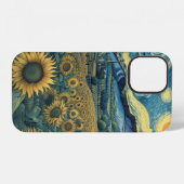 Sunflower Meadow in the Starry Night iPhone Hoesje (Achterkant horizontaal)