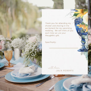 Sunflower Mediterrane Douche Bericht Dank u Bedankkaart