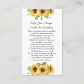 Sunflower Memorial Foto Funeral Prayer Kaart Visitekaartje (Achterkant)