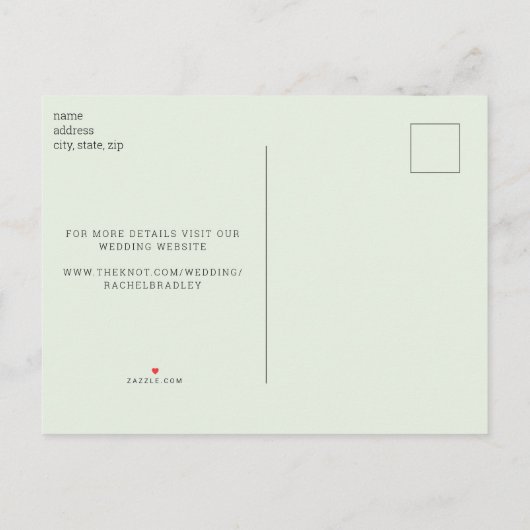 Sunflower Mint Wedding Save Our Date Aankondigingskaart (Achterkant)