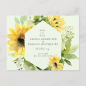Sunflower Mint Wedding Save Our Date Aankondigingskaart (Voorkant)
