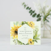 Sunflower Mint Wedding Save Our Date Aankondigingskaart (Staand voorkant)