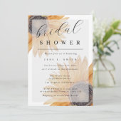 Sunflower Modern Bridal Shower Invitation Kaart (Staand voorkant)