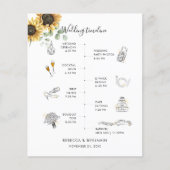 Sunflower Modern Icons Wedding Itinerary Programme (Voorkant)