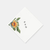 Sunflower Monogram Cocktail Napkins Servet (Hoek)