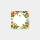 Sunflower Monogram Watercolor Post-it® Notes (Voorkant)