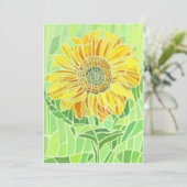 Sunflower Mosaic Invitation Kaart (Staand voorkant)