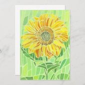 Sunflower Mosaic Invitation Kaart (Voorkant / Achterkant)
