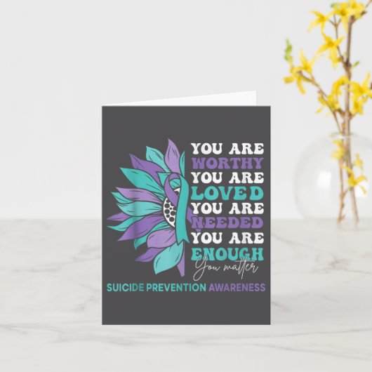 Sunflower Motivational Suprt Suicide Prevention Aw Kaart (Gele Bloem)