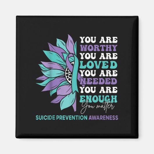 Sunflower Motivational Suprt Suicide Prevention Aw Magneet (Voorkant)